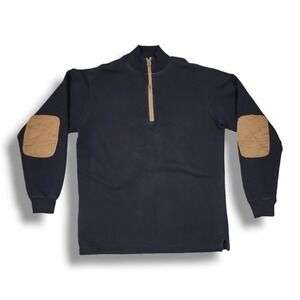 Woolrich Boysen 8205 Black 1/4 Zip Mock Neck Pullover Sweater Top Men's Size M